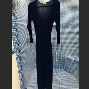 Tobi Black Maxi Long-sleeve Dress
